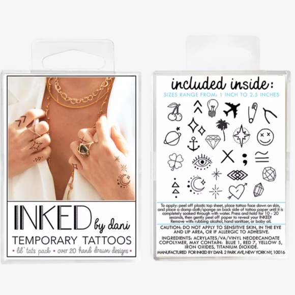 Lil Tats Pack Temporary Tattoos Inked by Dani Cherry ❤ 🍀 Airplane 🌴 - Picture 1 of 4